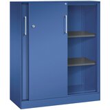 C+P Omara z drsnimi vrati ASISTO, višina 1292 mm, širina 1000 mm, encijan modre/encijan modre barve | Shoptok.si