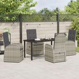  5-delni set za vrtnosku jedilnico z blazinami siva poli ratan | Shoptok.si