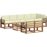  Set vanjskih sofa 9 kom. Prirodna i krem | shoptok.hr
