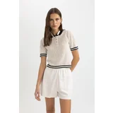 Defacto Regular Fit Polo Neck Short Sleeve Knitwear T-Shirt