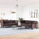 2-dijelni set sofa tamnosmeđi od tkanine | shoptok.hr