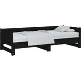  Izvlečna dnevna postelja črna trdna borovina 2x(90x200) cm, (20606018) | Shoptok.si