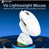 Attack Shark bežični gaming miš V6 PAW3311/25000 dpi/omron switches/white + charging dock | Eponuda.com