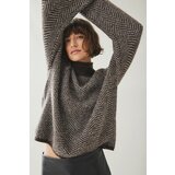 Vila Pulover 'VILORY' temno rjava / bela | Shoptok.si