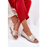 Zazoo Leather Elegant Ballerinas With Open Toes 1865 Gold Distressed | Shoptok.si