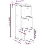  Strani šal s predalom Betonsko siva 35 x 32 x 99,5 cm, (5000233818) | Shoptok.si