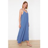 Trendyol Indigo Plain Straight Cut Woven Dress Cene