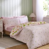 Catherine Lansfield Rožnata 3-delna posteljnina za zakonsko posteljo 200x200 cm Strawberry Frills – | Shoptok.si