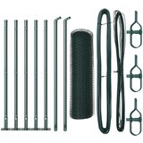 vidaXL Šesterokotna ograja Zelena 0.5x10 m Jeklo, Ograjni stebri s podpornimi ploščami 7 kos Ø32mm 70cm Galvanizirano Jeklo Cene