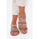Boto Ladies Sandals With Decoration And Braided Straps Beige Delyra | shoptok.hr