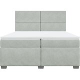  Krevet s oprugama i madracem svjetlosivi 200x200 cm baršunasti | shoptok.hr