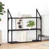 vidaXL Stenska polica Črna Orehovina 80 x 21 x 78,5 cm Konstruiran les | Shoptok.si