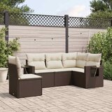  5-dijelni set vrtnih sofa s jastucima poliratan smeđi | shoptok.hr