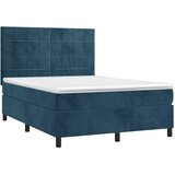 Krevet box spring s madracem LED tamnoplavi 140x200 cm baršun | Eponuda.ba