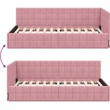  Kutni okvir kreveta Ružičasta 90 cm x 200 cm Baršun | shoptok.hr