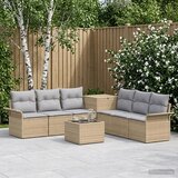  Set sofe 8 kom. Bež i svijetlo siva Poli Rattan i čelik | shoptok.hr