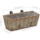 vidaXL Balkonska sadilica od pruća s PE oblogom 2 kom 40 cm | shoptok.hr
