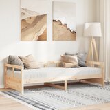 vidaXL Izvlečna postelja z vzmetnico 90x200 cm trdna borovina Cene