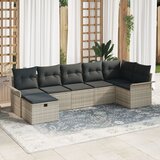 vidaXL set vrtnega kavča s blazinami svetlo siva poli ratan | Shoptok.si