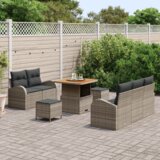  8-dijelni vrtni sofa set s jastučićima siva poli ratan akacija | shoptok.hr