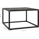 vidaXL stolić za kavu crni s crnim mramornim staklom 60 x 60 x 35 cm | shoptok.hr