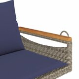  Klupa za ljuljanje s jastucima siva 109x62x40 cm od poliratana | shoptok.hr