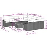 vidaXL 12-dijelni set vrtnih sofa s jastucima bež od poliratana | shoptok.hr