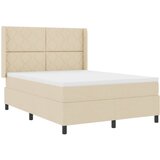  Krevet s opruga kutije s jastukom Krema 200 x 160 cm tkanina | shoptok.hr
