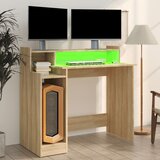  Radni stol s LED svjetlima hrast 97x45x90 cm konstruirano drvo | Eponuda.com