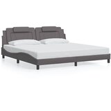  Okvir za krevet Viana bez madraca sivi 200x200 cm od umjetne kože | shoptok.hr