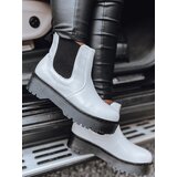 DStreet Botki damskie STEPBACK z wysoką podeszwą białe | shoptok.hr