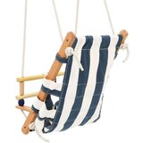  Ljuljačka za bebe sa sigurnosnim pojasom od pamuka i drva plava | shoptok.hr
