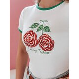 DStreet T-shirt damski z cekinami ROSAWIS biały | ePonuda.com