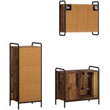  Set ormarića za kupaonicu 3 kom. Staro drvo 40 x 36 x 99 5 cm - Staro drvo Ormarić za umivaonik (1 vrata i 1 polica) + viseći or | shoptok.hr