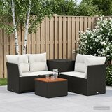  Set sofe 6 kom. Crna i krem-bijela Poli Rattan i čelik | shoptok.hr