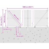 vidaXL Ograja iz verige z 7 zabojniki 1.4x10 m Galvanizirano jeklo | Shoptok.si