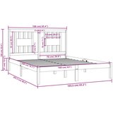  Posteljni okvir iz trdne borovine 160x200 cm, (20884167) | Shoptok.si