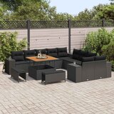  Sjedeća garnitura za vrt 13 kom. Crna poliratan 331 x 289 x 85 cm | Shoptok.si