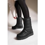 Marjin Women's Snow Boots with Thick Serbs and Shearling Loins, Zipper in the Front with Elasticity Deviza, Black | Shoptok.si