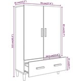  Komoda boja dimljenog hrasta 70 x 31 x 115 cm konstruirano drvo | shoptok.hr