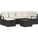  7-dijelni set kauča za vrt s jastučićima crni poliratan dvosed za vrt s jastučićima crni poliratan | shoptok.hr