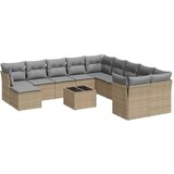 Maison Chic Seti vrtnega pohištva - Vrtna garnitura - Vrtni pohištvo set 12-delna z blazinami bež poli ratan, (21818455) | Shoptok.si