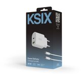 Ksix BCD30WA02 SET ZIDNI Punjač 30W USB-C+USB-A + KABL C NA C, 1M | Eponuda.com