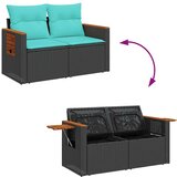  Vrtna garnitura - 8-dijelni set vrtnih sofa od poliratana s jastucima sivi bagrem - Crna sa spremištem 1 | shoptok.hr