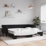 vidaXL Izvlečna dnevna postelja črna 90x200 cm žamet Cene