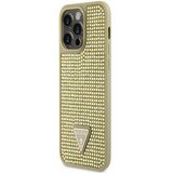 Guess Rhinestones Triangle Metal Logo Kryt pro iPhone 14 Pro Max Gold Ovitek za telefon Vijolična Cene