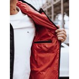 DStreet Kurtka męska zimowa pikowana z kapturem czarno-czerwona | shoptok.hr