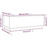 Stolić za kavu sivi 100 x 50 x 35 cm od masivne borovine | shoptok.hr