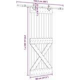vidaXL Klizna vrata s priborom za montažu 80 x 210 cm masivna borovina | shoptok.hr