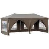 vidaXL Zložljiv vrtni šotor s stranicami taupe 3x6 m, (20703290)